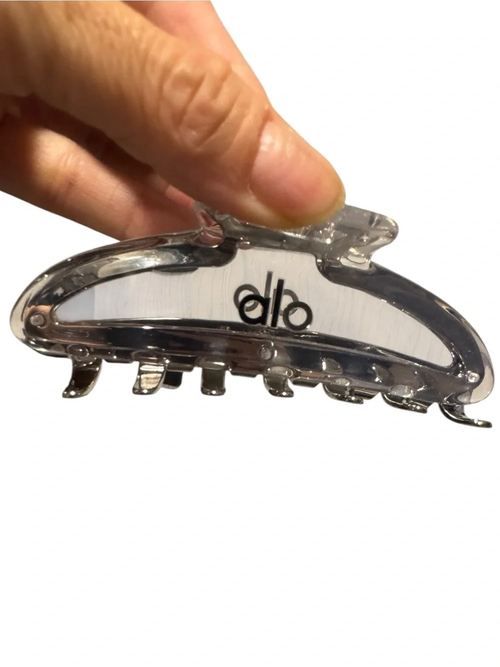 Alo Yoga Acrylic Illusion Claw Clip - Clear Acetate/Chrome